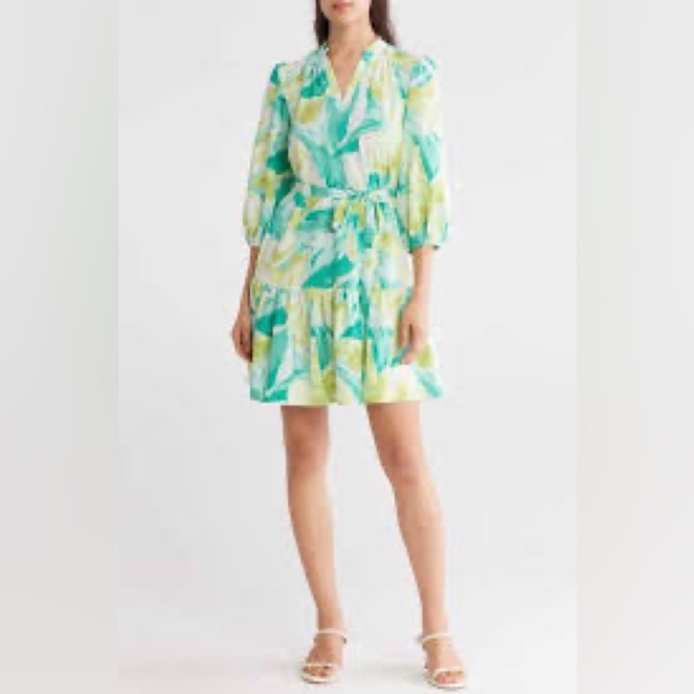 Vince Camuto Aqua Floral Dress